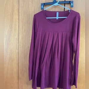 Zenana Premium Burgundy Long Sleeve Top